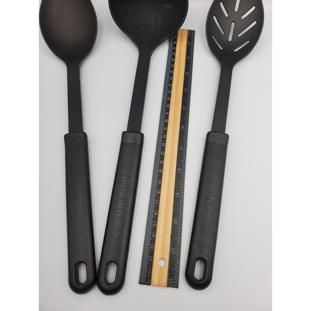 Set of 3 Calphalon Black Nylon Cooking Utensils W/heat resistance of 400 degrees - Picture 2 of 12